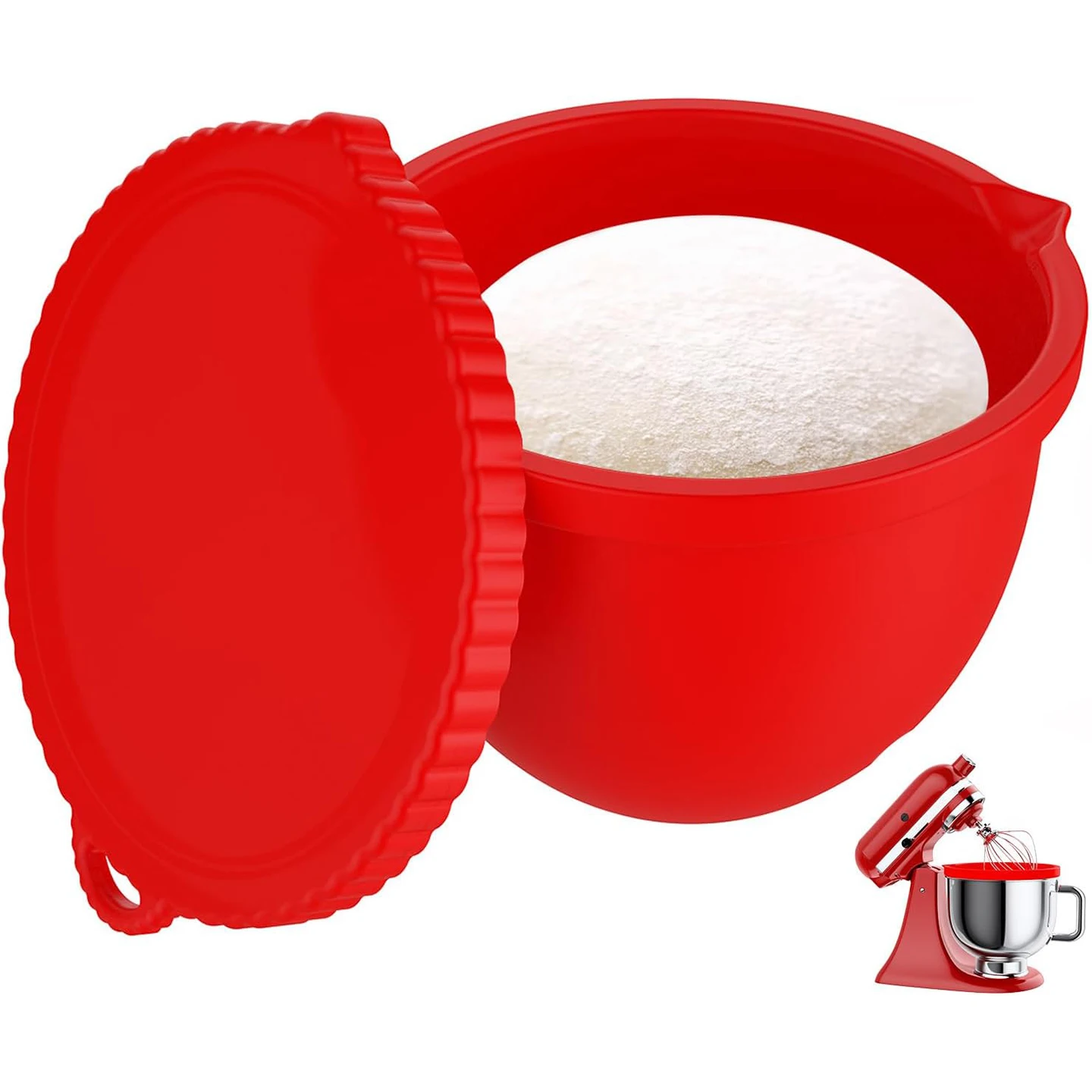 Silicone Bowl Liner Compatible with 5 Quart KitchenAid Mixer-Thickened Silicone Mixing Bowl Insert and Lid, Kitchen Auxiliary
Silicone Bowl Liner Compatible with 5 Quart KitchenAid Mixer-Thickened Silicone Mixing Bowl Insert and Lid, Kitchen Auxiliary
