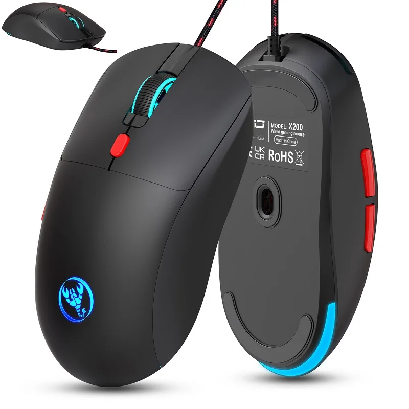 Mouse 4800DPI 6 Button 1.5m Cable USB Wired Mouse Coloful Backlight Gaming Mice Ergonomic Relax Wrist Laptop Office Mice
Mouse 4800DPI 6 Button 1.5m Cable USB Wired Mouse Coloful Backlight Gaming Mice Ergonomic Relax Wrist Laptop Office Mice