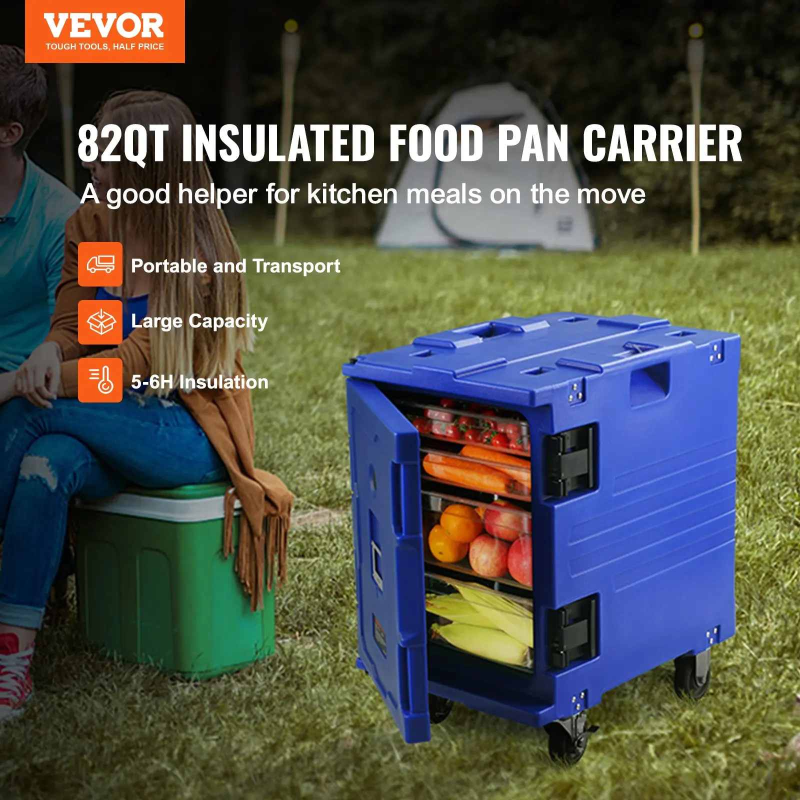 Insulated Food Pan Carrier, 82 Qt Hot Box For Catering, LLDPE Food Box Carrier W/One-Piece Buckle, Front Loading Food Warmer
Insulated Food Pan Carrier, 82 Qt Hot Box For Catering, LLDPE Food Box Carrier W/One-Piece Buckle, Front Loading Food Warmer
