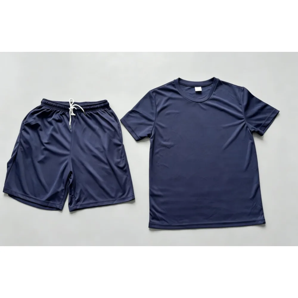 Summer Solid Navy Athletic Outfit Breathable Short Sleeve Top Loose Running Shorts Tracksuit
Summer Solid Navy Athletic Outfit Breathable Short Sleeve Top Loose Running Shorts Tracksuit