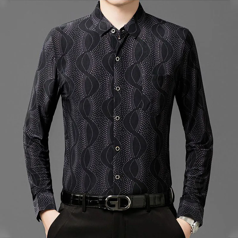 Men's New Middle-aged Spring Autumn Thin Long-sleeved Ice Silk Shirt Casual Loose Shirt
Men's New Middle-aged Spring Autumn Thin Long-sleeved Ice Silk Shirt Casual Loose Shirt