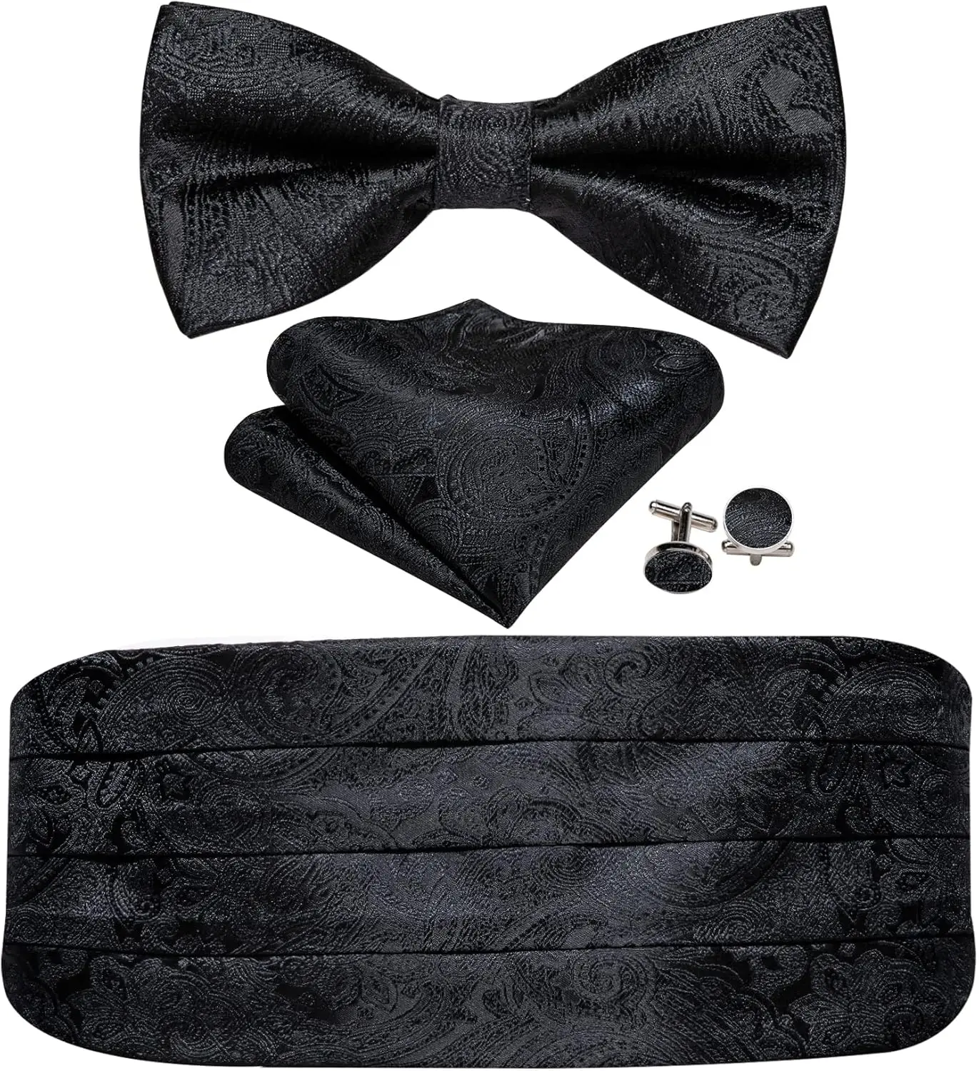 Men Silk Paisley Cummerbund & Bowtie Set for Tuxedo
Men Silk Paisley Cummerbund & Bowtie Set for Tuxedo