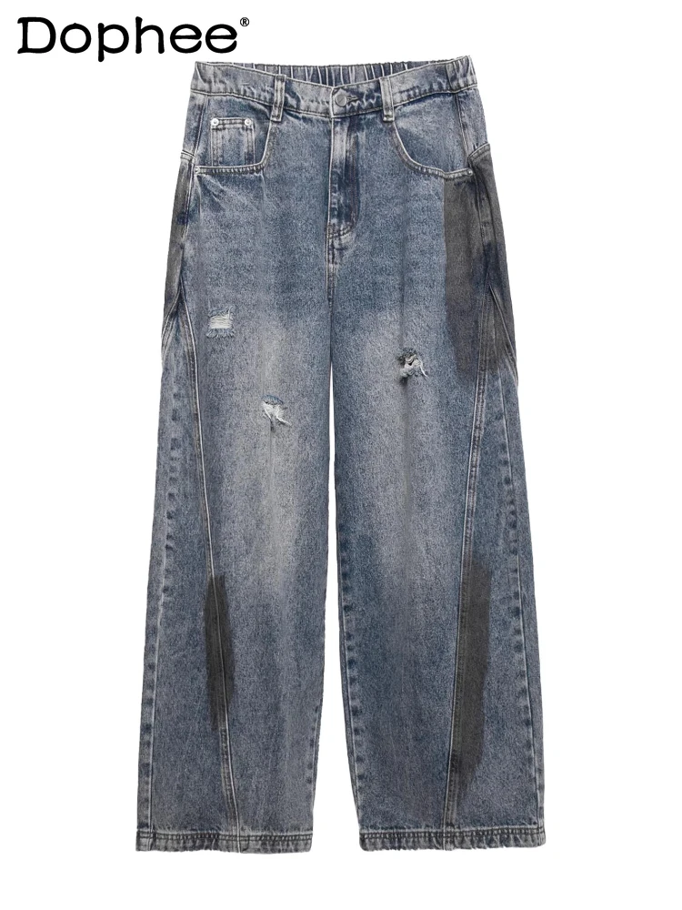 Trendy Men 2026 Spring New Stylish Hole Chic Straight-leg Trousers Loose Comfort Jeans Men Simple Pocket Decoration Denim Pants
Trendy Men 2026 Spring New Stylish Hole Chic Straight-leg Trousers Loose Comfort Jeans Men Simple Pocket Decoration Denim Pants