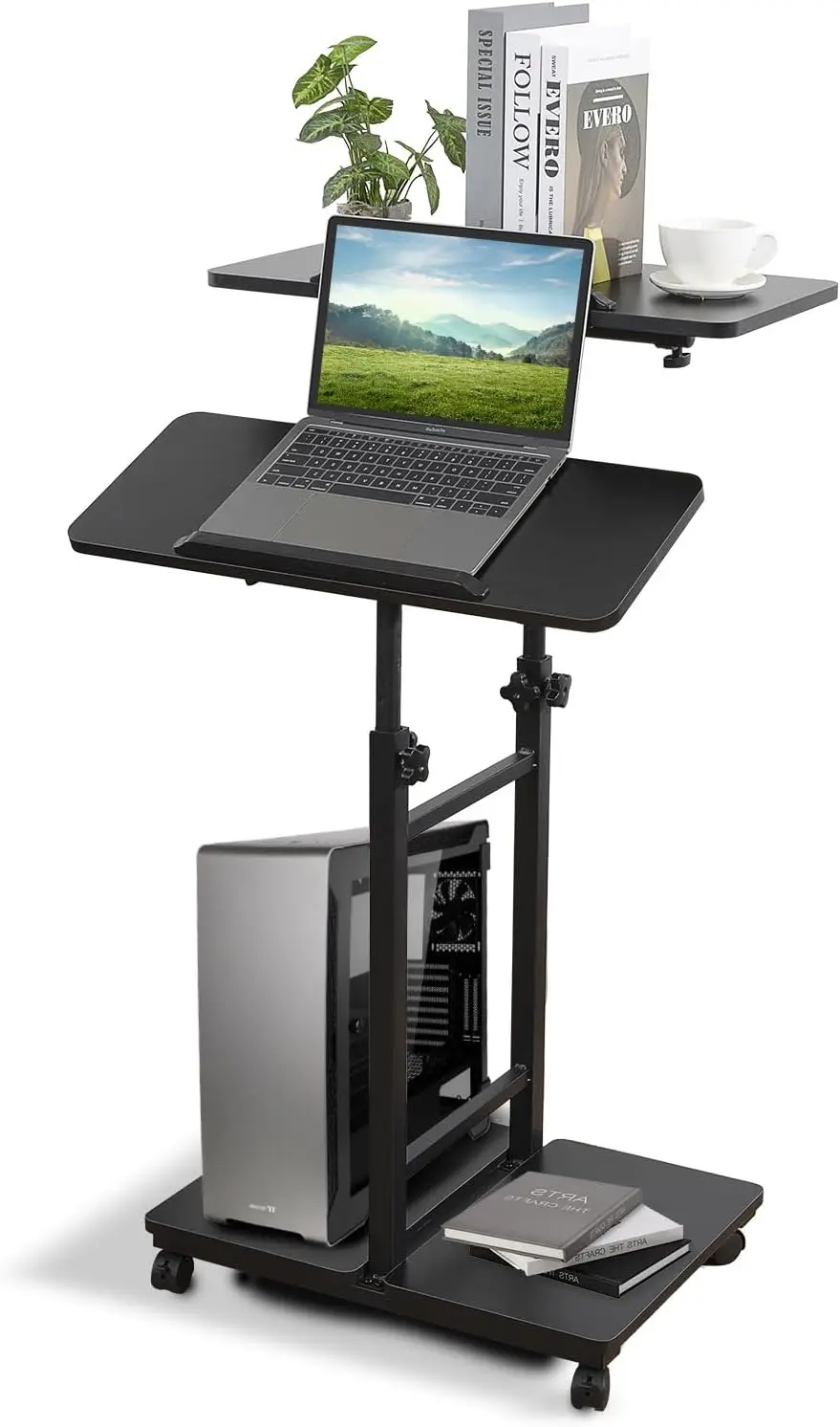Portable Adjustable Height Computer Desk with 2 Tiltable Desktop, Rolling Desk Laptop Cart for Standing or Sitting, Treadmill
Portable Adjustable Height Computer Desk with 2 Tiltable Desktop, Rolling Desk Laptop Cart for Standing or Sitting, Treadmill