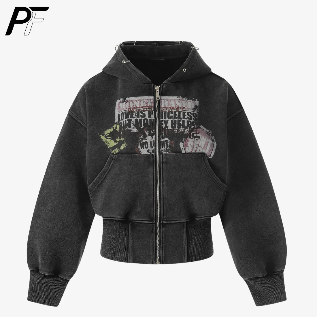 American Retro Washed Black Cropped Zip Up Coat Women Y2K Hip Hop Hooded Sweatshirt With Gothic Print High Street Crop Jacket
American Retro Washed Black Cropped Zip Up Coat Women Y2K Hip Hop Hooded Sweatshirt With Gothic Print High Street Crop Jacket