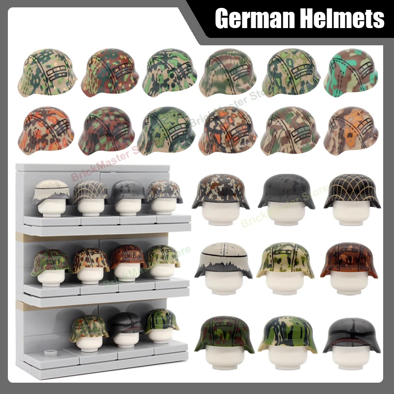 WW2 Military Army Soldier Camouflage Helmet Building Blocks War German Hat Oak Leaf Pea Dot Figure Parts Accessories Bricks Toy
WW2 Military Army Soldier Camouflage Helmet Building Blocks War German Hat Oak Leaf Pea Dot Figure Parts Accessories Bricks Toy
