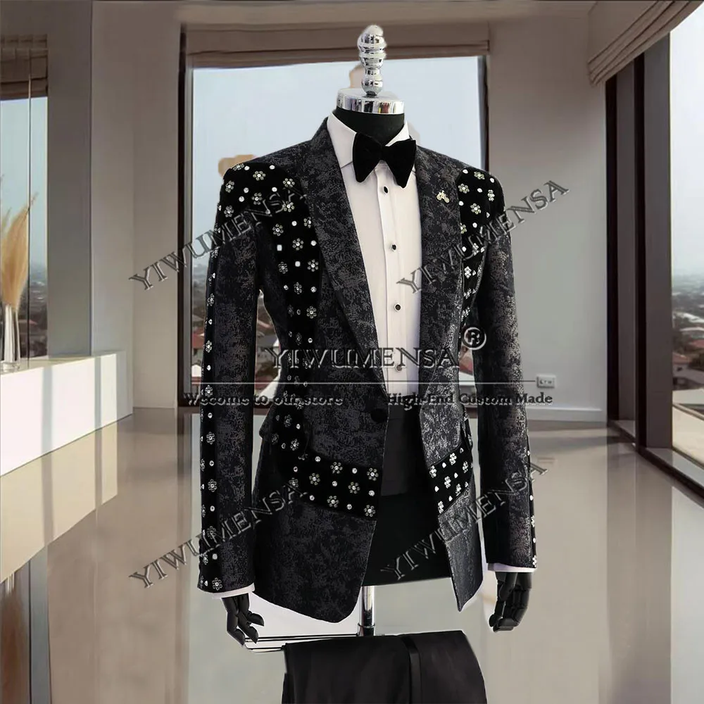 Classic Jacquard Suits Men For Wedding Beads Jacket Waistband Pants 3 Piece Formal Groom Tuxedos Customized Man Party Dresses
Classic Jacquard Suits Men For Wedding Beads Jacket Waistband Pants 3 Piece Formal Groom Tuxedos Customized Man Party Dresses