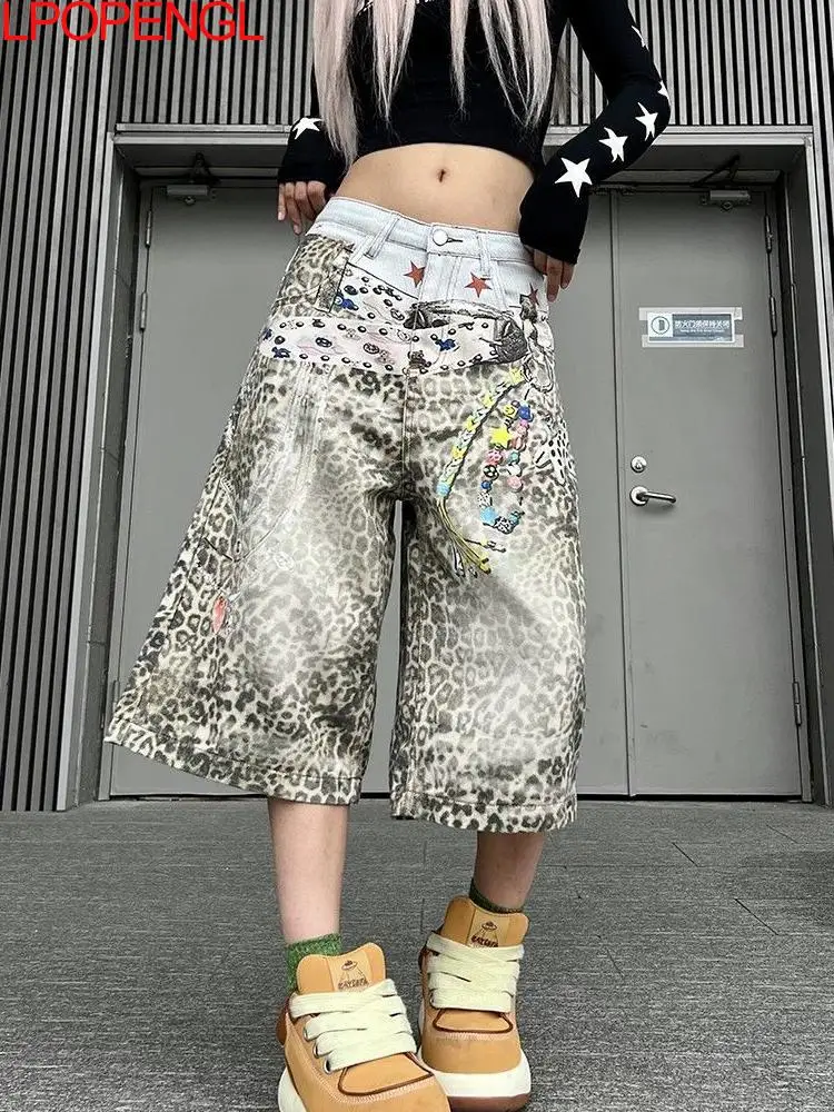 American Retro Street 3d Digital Printed Leopard Print 2026 Women Summer Trendy Loose Straight Wide Leg Denim Calf-length Pants
American Retro Street 3d Digital Printed Leopard Print 2026 Women Summer Trendy Loose Straight Wide Leg Denim Calf-length Pants