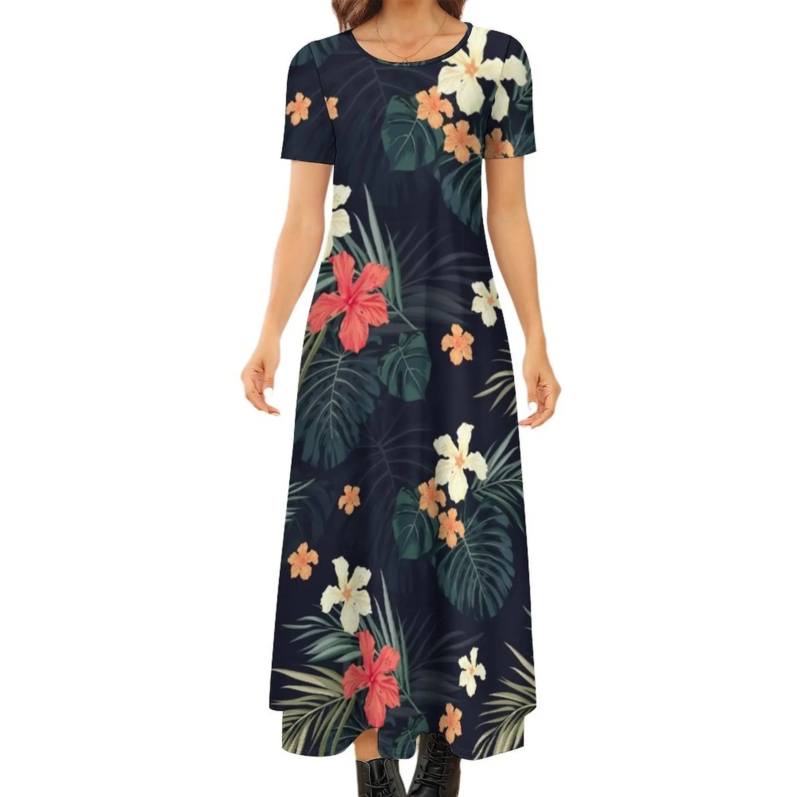 Dark tropical flowers Round Neck Short Sleeve Dress ladies dresses for women 2024 prom dress 2024
Dark tropical flowers Round Neck Short Sleeve Dress ladies dresses for women 2024 prom dress 2024