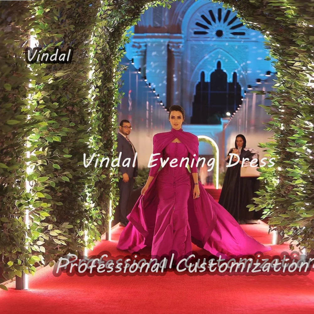 Vindal Evening Dress O-Neck Floor Length Ruffle Mermaid Built-in Bra Elegant Satin Sexy 3/4 Sleeves Saudi Arabia For Woman 2024
Vindal Evening Dress O-Neck Floor Length Ruffle Mermaid Built-in Bra Elegant Satin Sexy 3/4 Sleeves Saudi Arabia For Woman 2024