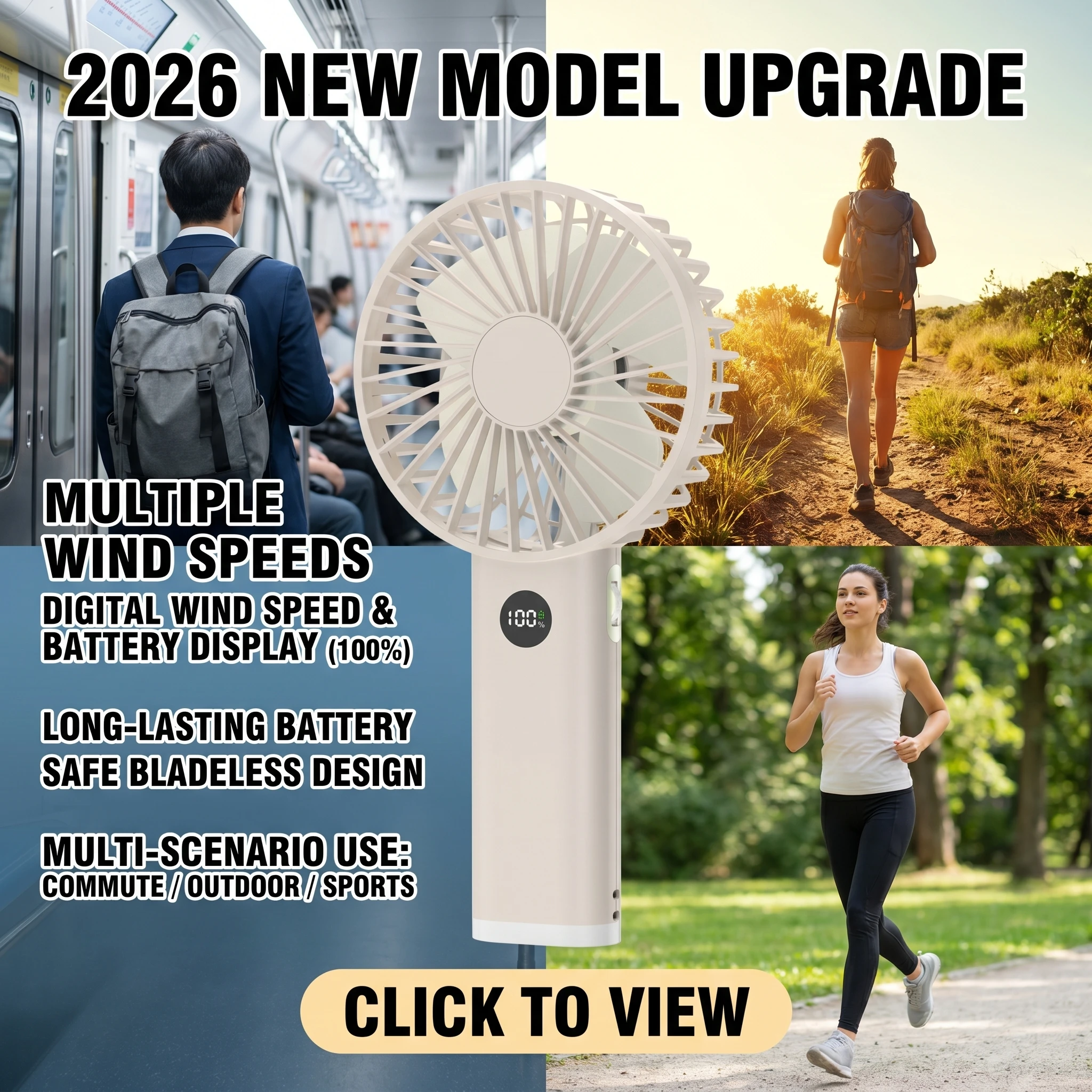 2026 New Upgrade New Portable Folding Handheld Fan 3600mAh Desktop Rechargeable Fan 100-speed Wind Angle Adjustable For Home Out
2026 New Upgrade New Portable Folding Handheld Fan 3600mAh Desktop Rechargeable Fan 100-speed Wind Angle Adjustable For Home Out