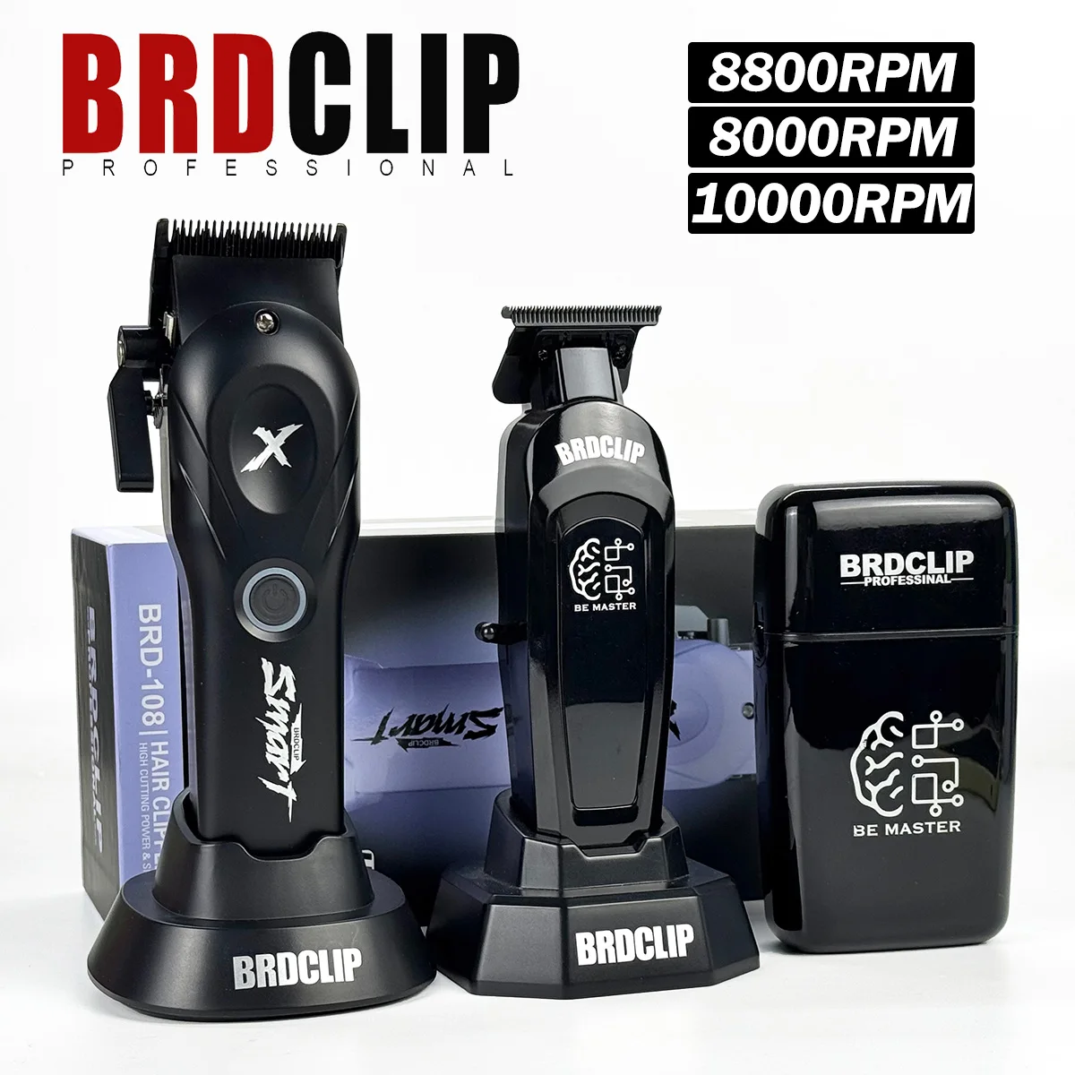 Professional Men's Hair Clipper BRDCLIP 8800RPM 4500mAh 8000RPM Electric Trimmer 10000RPM Shaver DLC Blade with Charging Base
Professional Men's Hair Clipper BRDCLIP 8800RPM 4500mAh 8000RPM Electric Trimmer 10000RPM Shaver DLC Blade with Charging Base