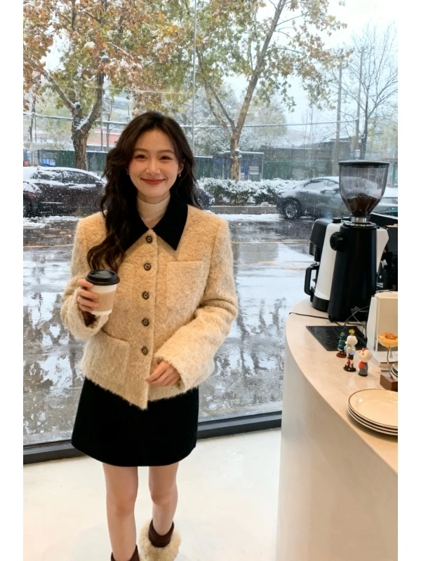 Lamb Fur Jaet Women's ort Collar Button High-End Feel Velvet Skirt Small Size Set Commute Sle Long Sve Regular Fit
Lamb Fur Jaet Women's ort Collar Button High-End Feel Velvet Skirt Small Size Set Commute Sle Long Sve Regular Fit