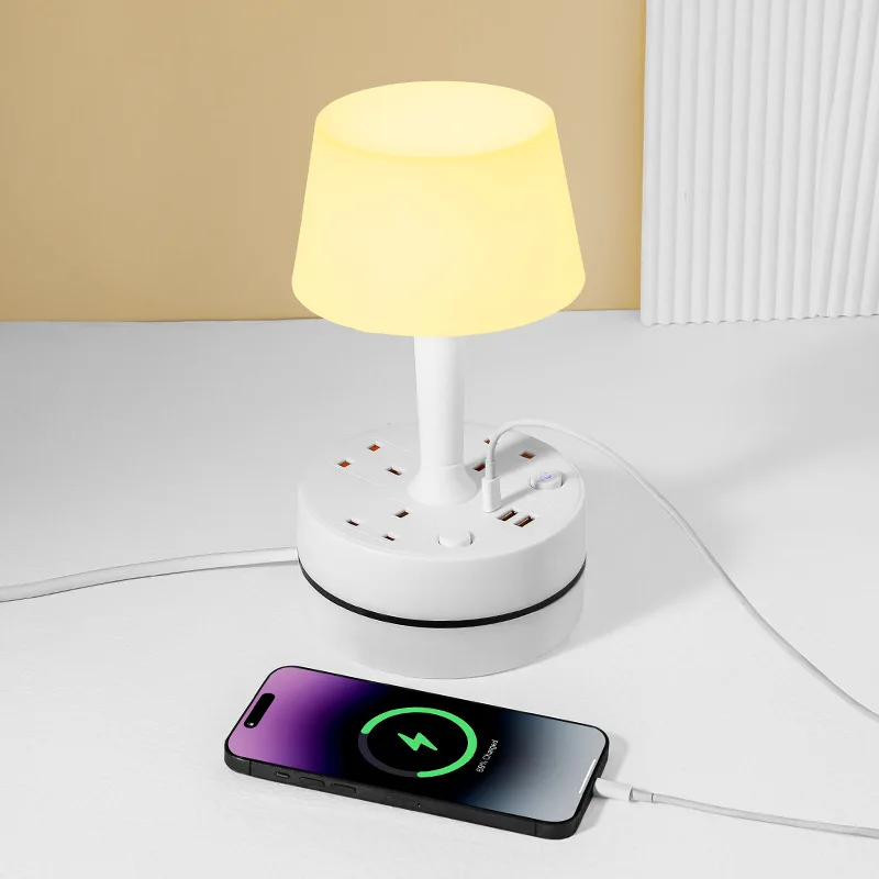 2000W 2-in-1 Desk Lamp with Power Socket, Charging Station & Night Light, Flame Retardant Outlet Extender for Home Office
2000W 2-in-1 Desk Lamp with Power Socket, Charging Station & Night Light, Flame Retardant Outlet Extender for Home Office