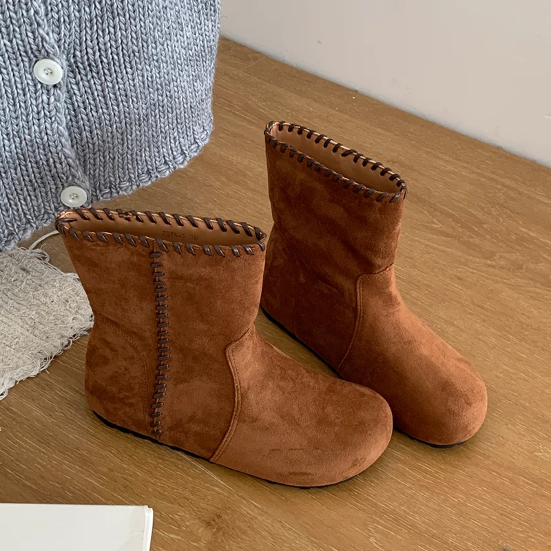 Women's Boots Ankle Flats Suede Designer Shoes 2025 Winter Casual Chelsea Boots New Gothic Walking Trend Dress Mujer De Botas 
Women's Boots Ankle Flats Suede Designer Shoes 2025 Winter Casual Chelsea Boots New Gothic Walking Trend Dress Mujer De Botas