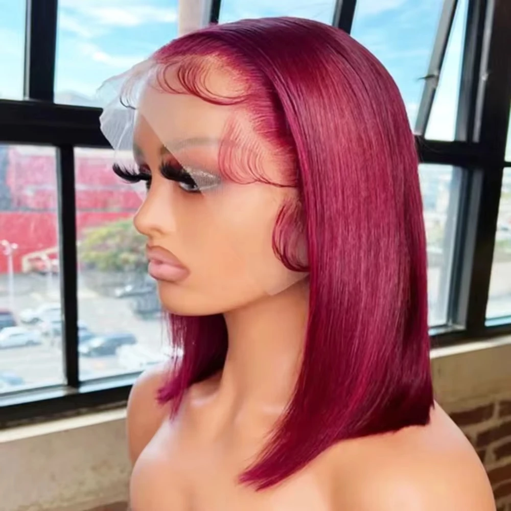 Straight 13x4 Lace Frontal Human Hair Wig 99J Burgundy Short Bob Wig Human Hair Brazilian Red Bob Wigs 200% Density Pre Plucked
Straight 13x4 Lace Frontal Human Hair Wig 99J Burgundy Short Bob Wig Human Hair Brazilian Red Bob Wigs 200% Density Pre Plucked