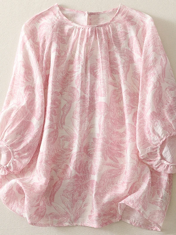 Sweet adient Floral Lantern Sve irt Women's Summer New High-End round Ne Loose Thin Lyocell Small irt Commute Sle
Sweet adient Floral Lantern Sve irt Women's Summer New High-End round Ne Loose Thin Lyocell Small irt Commute Sle