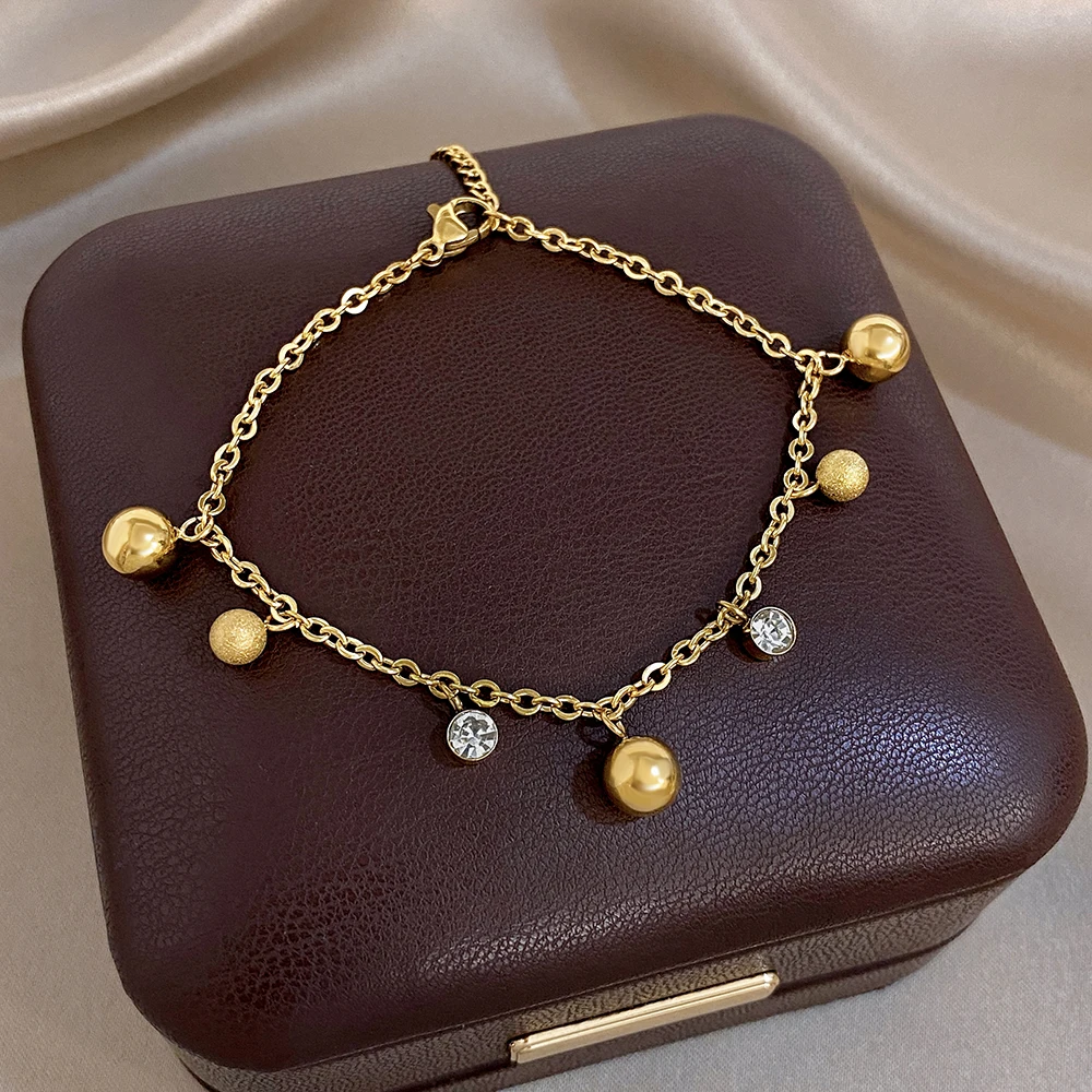 DODOHAO Classic Multi Bead Stainless Steel Bracelet for Women Adjustable Fine Chain Waterproof Bracelet Daily Hand Jewelry Gift
DODOHAO Classic Multi Bead Stainless Steel Bracelet for Women Adjustable Fine Chain Waterproof Bracelet Daily Hand Jewelry Gift