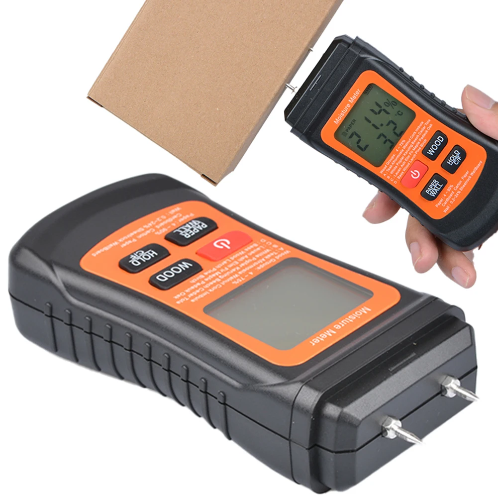 Two Pins Wood Moisture Meter with Temperature Display Backlit Digital Paper Humidity Tester Wall Hygrometer
Two Pins Wood Moisture Meter with Temperature Display Backlit Digital Paper Humidity Tester Wall Hygrometer