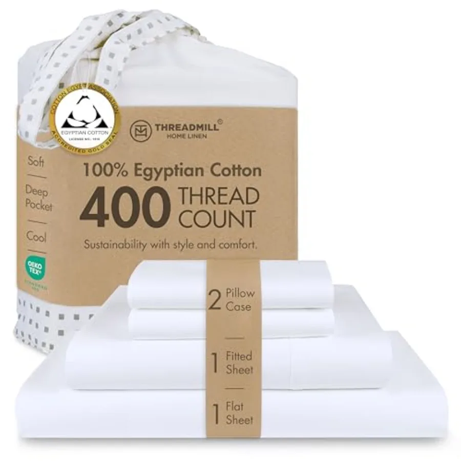 Egyptian Cotton Sheet Set 100% Certified Egyptian Cotton Sheets for Size Bed Bed Sheets Set with Snug Fit 16" Deep Pocket Soft
Egyptian Cotton Sheet Set 100% Certified Egyptian Cotton Sheets for Size Bed Bed Sheets Set with Snug Fit 16" Deep Pocket Soft