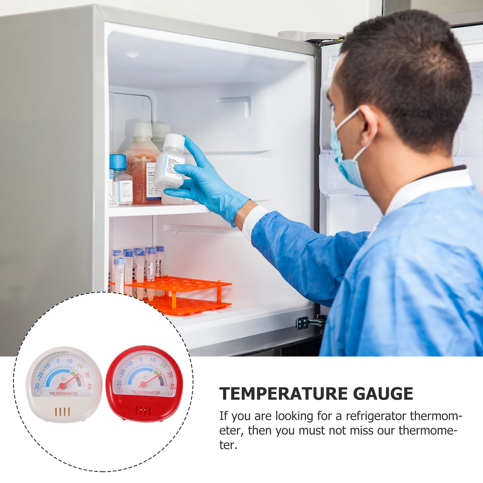 2 pcs Plastic Thermometer for Refrigerator Temperature Gauge Mini Digital Fridge Thermometer Clear Saving
2 pcs Plastic Thermometer for Refrigerator Temperature Gauge Mini Digital Fridge Thermometer Clear Saving