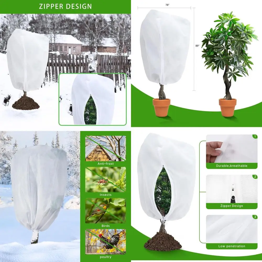 Large 78x89 Plant Covers with Freeze Protection for Outdoor Plants and Shrubs - Winter Protection Bag with Drawstring and Zipper
Large 78x89 Plant Covers with Freeze Protection for Outdoor Plants and Shrubs - Winter Protection Bag with Drawstring and Zipper