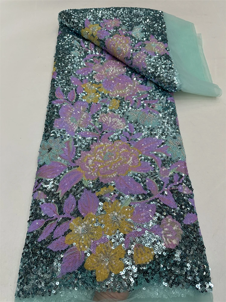 Luxury Hand Beaded Lace Fabric Bridal Fabric High-end Wedding Fabrics French Nigerian Sequins Beads Embroidered on Tulle 5 Yards
Luxury Hand Beaded Lace Fabric Bridal Fabric High-end Wedding Fabrics French Nigerian Sequins Beads Embroidered on Tulle 5 Yards