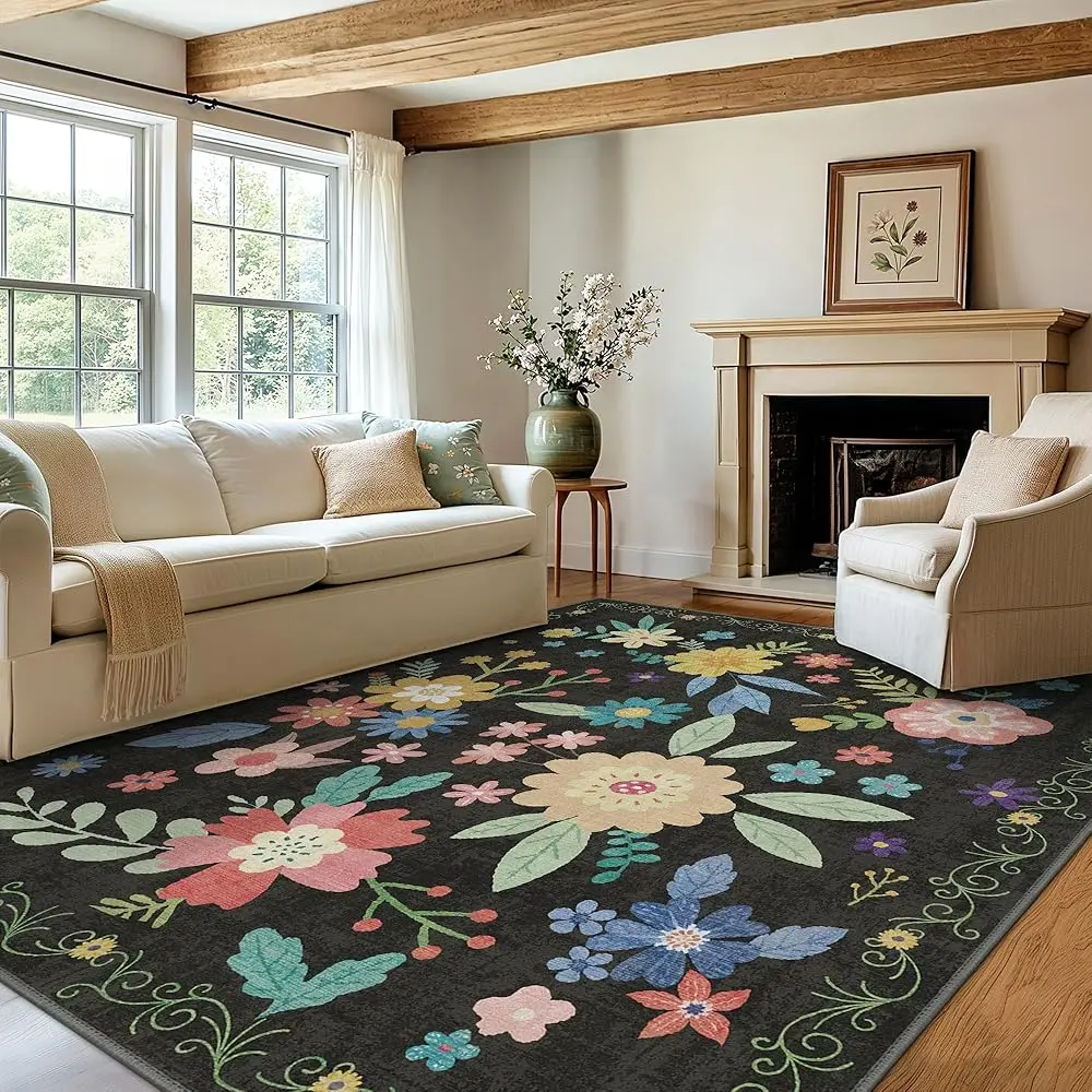 Rugs For Bedroom, Lightweight Hine Washable Non Slip Area Rug, Foldable Floral Rugs For Living Room Dining Room Kids Room,
Rugs For Bedroom, Lightweight Hine Washable Non Slip Area Rug, Foldable Floral Rugs For Living Room Dining Room Kids Room,