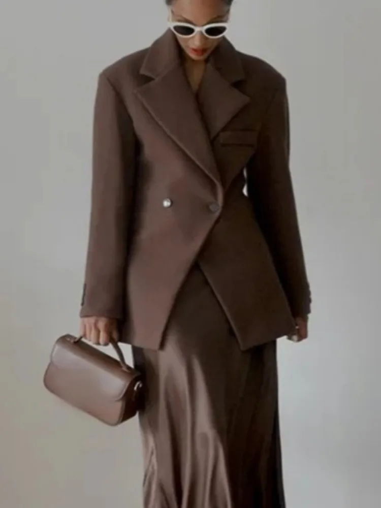 Женское пальто, коричневый отложной воротник, длинные рукава, карманы, пиджак, модные однотонные пальто на пуговицах, женская одежда для поездок на работу
Женское пальто, коричневый отложной воротник, длинные рукава, карманы, пиджак, модные однотонные пальто на пуговицах, женская одежда для поездок на работу