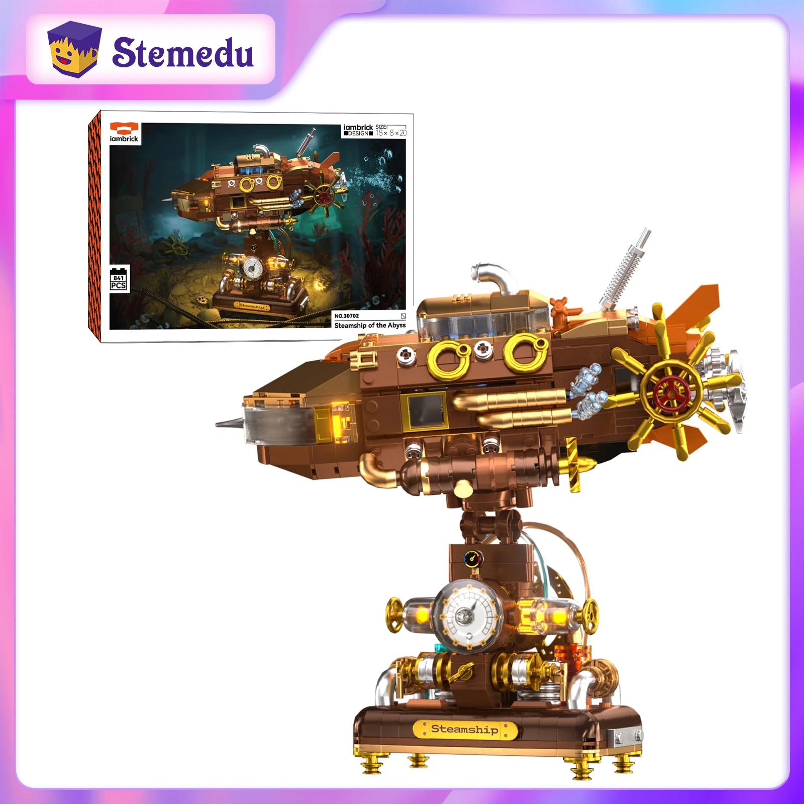 740PCS MOC Deep Sea Steamer Boat Small Particle with Light Set Building Blocks Bricks Model Puzzle Assmbly Children Gift Leduo
740PCS MOC Deep Sea Steamer Boat Small Particle with Light Set Building Blocks Bricks Model Puzzle Assmbly Children Gift Leduo