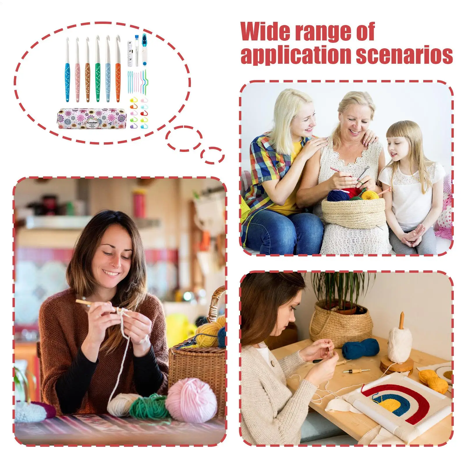 Crochet Hook 6-12mm With Storage Bag Non Slip Colorful Crochet Hooks For Beginners For Beginner Adults Knitting Crocheting Scarf
Crochet Hook 6-12mm With Storage Bag Non Slip Colorful Crochet Hooks For Beginners For Beginner Adults Knitting Crocheting Scarf