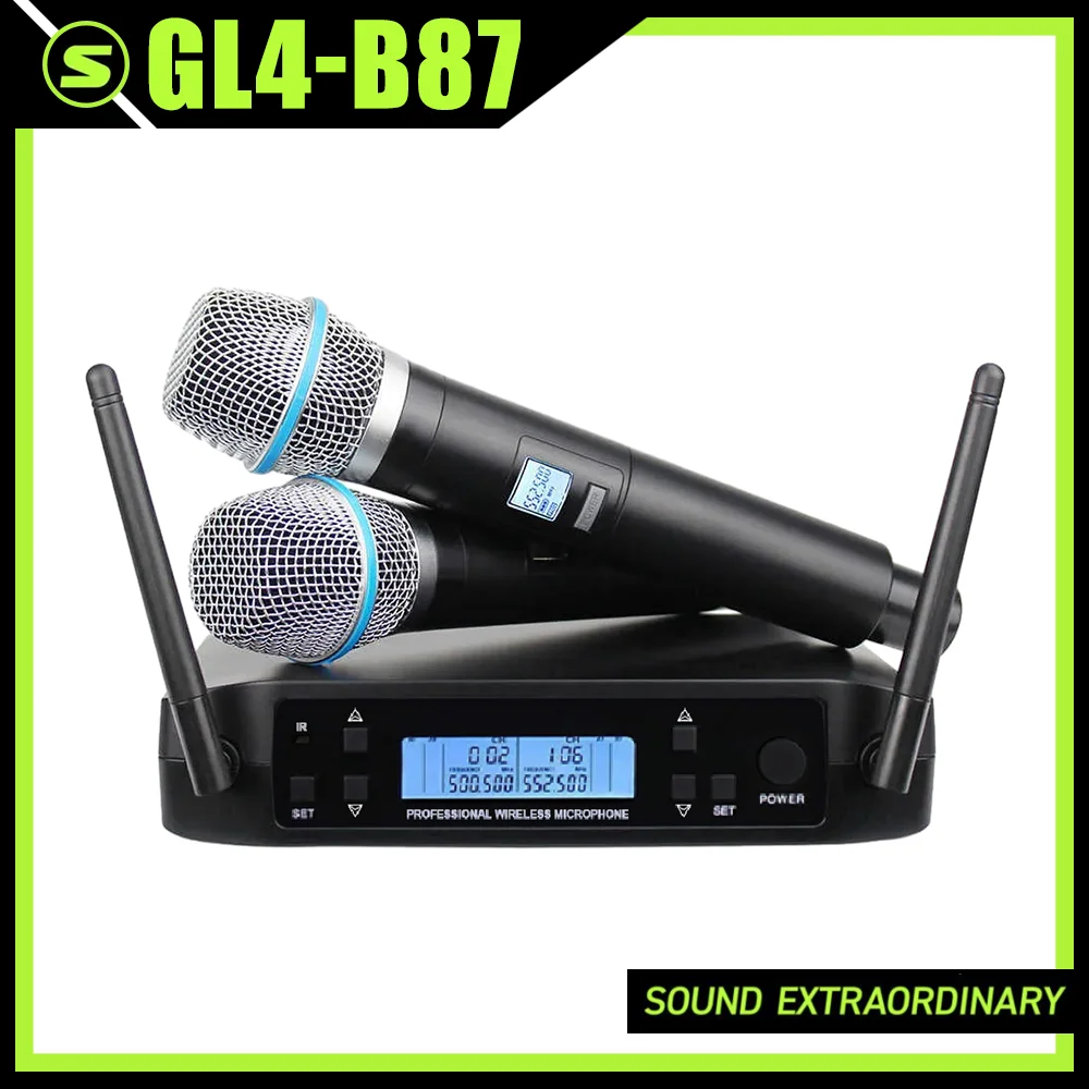GL4 B87 Professional Wireless Microphone UHF System Handheld Mic For Stage Speech Wedding Show Band Home Party Church
GL4 B87 Professional Wireless Microphone UHF System Handheld Mic For Stage Speech Wedding Show Band Home Party Church