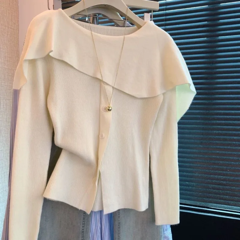 Women Sweaters Solid Ruffles Korean Fashion Autumn Winter Slim Fit Pullovers Warm Versatile Elegant Retro Pulls Femmes
Women Sweaters Solid Ruffles Korean Fashion Autumn Winter Slim Fit Pullovers Warm Versatile Elegant Retro Pulls Femmes