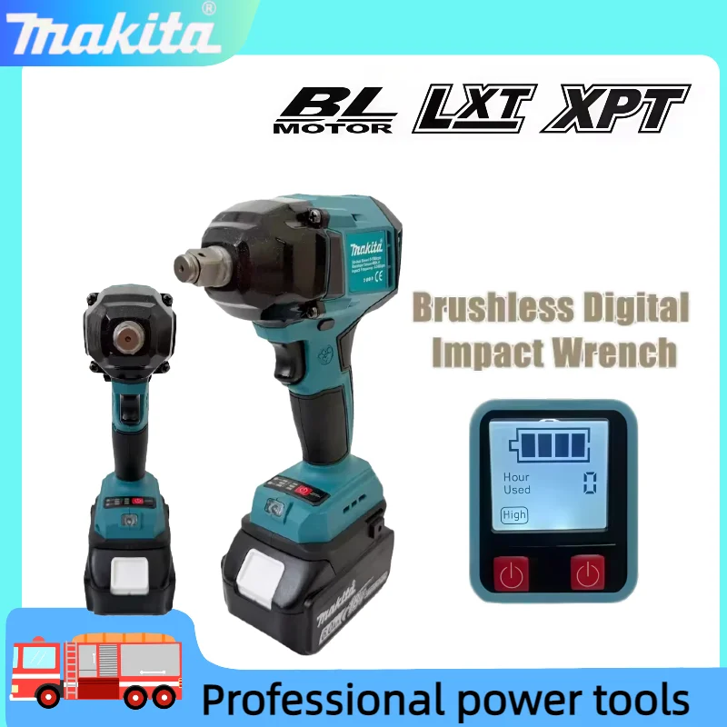 Makita Brushless Digital Display Electric Impact Wrench Cordless Electric Torque Wrench 1/2 Inch Screwdriver Power Tool
Makita Brushless Digital Display Electric Impact Wrench Cordless Electric Torque Wrench 1/2 Inch Screwdriver Power Tool