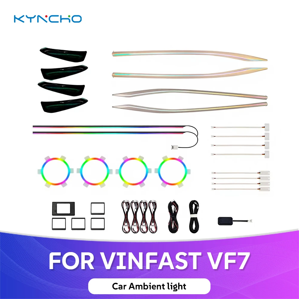 KYNCHIO for VINFAST VF7 Specific Intelligent Interior Car Ambient Light Neon Flowing Symphony LED Car Auto Interior Lighting
KYNCHIO for VINFAST VF7 Specific Intelligent Interior Car Ambient Light Neon Flowing Symphony LED Car Auto Interior Lighting