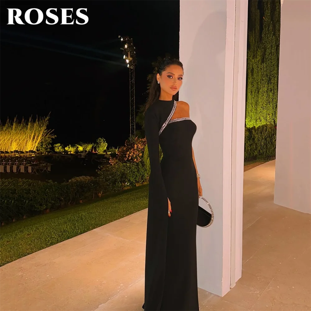 ROSES Black Prom Dress with Crystal Celebrity Dress One Shoulder Women's Evening Dresses Mermaid Satin Formal Gown Customized
ROSES Black Prom Dress with Crystal Celebrity Dress One Shoulder Women's Evening Dresses Mermaid Satin Formal Gown Customized