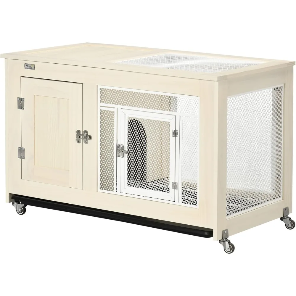 Small Rabbit Hutch, Indoor Bunny Cage on Wheels, Rabbit Habitat with Openable Top, Pull-Out Tray, Quail Cage Rabbit Cage Inside
Small Rabbit Hutch, Indoor Bunny Cage on Wheels, Rabbit Habitat with Openable Top, Pull-Out Tray, Quail Cage Rabbit Cage Inside