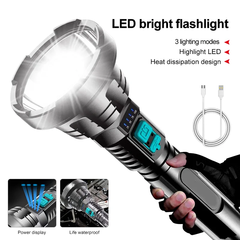 2000mAh LED Super Bright Xhp700 Lamp Core Flashlight Light USB Type-C Rechargeable Flashlights Flash Light Camping Equipment
2000mAh LED Super Bright Xhp700 Lamp Core Flashlight Light USB Type-C Rechargeable Flashlights Flash Light Camping Equipment