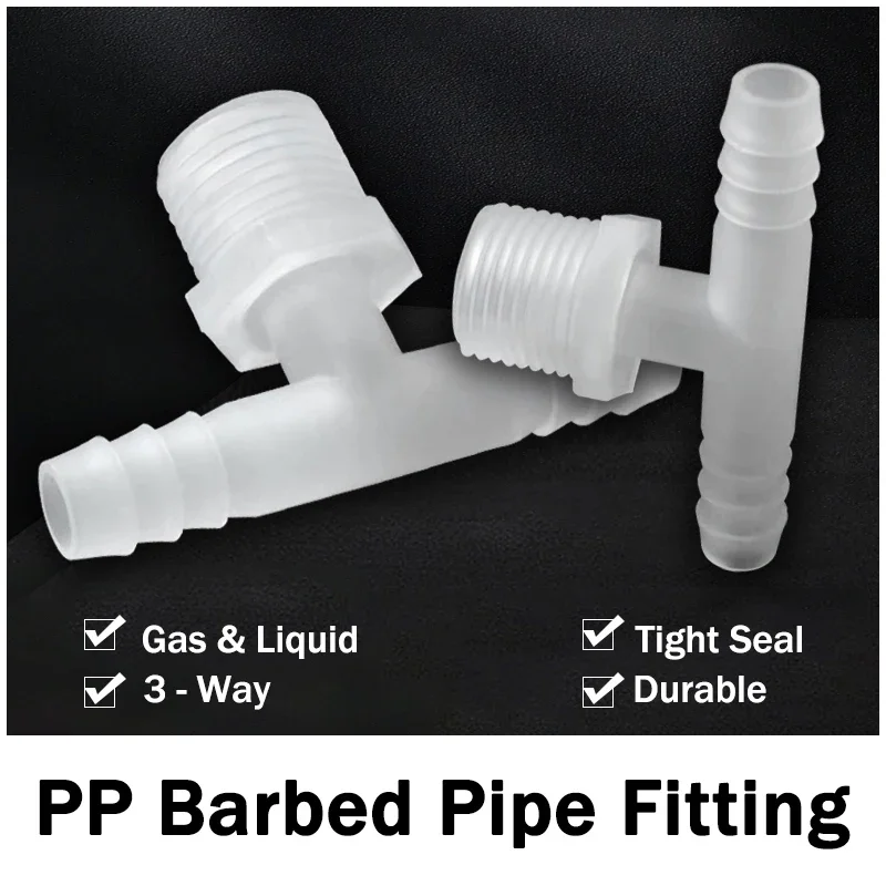 Plastic Barb Hose Fitting Tee 4~20mm 3 Way Hose Tube T-Type 1/8"~3/4" BSP Male Connector Joint Copper Coupler Adapter Food Grade
Plastic Barb Hose Fitting Tee 4~20mm 3 Way Hose Tube T-Type 1/8"~3/4" BSP Male Connector Joint Copper Coupler Adapter Food Grade