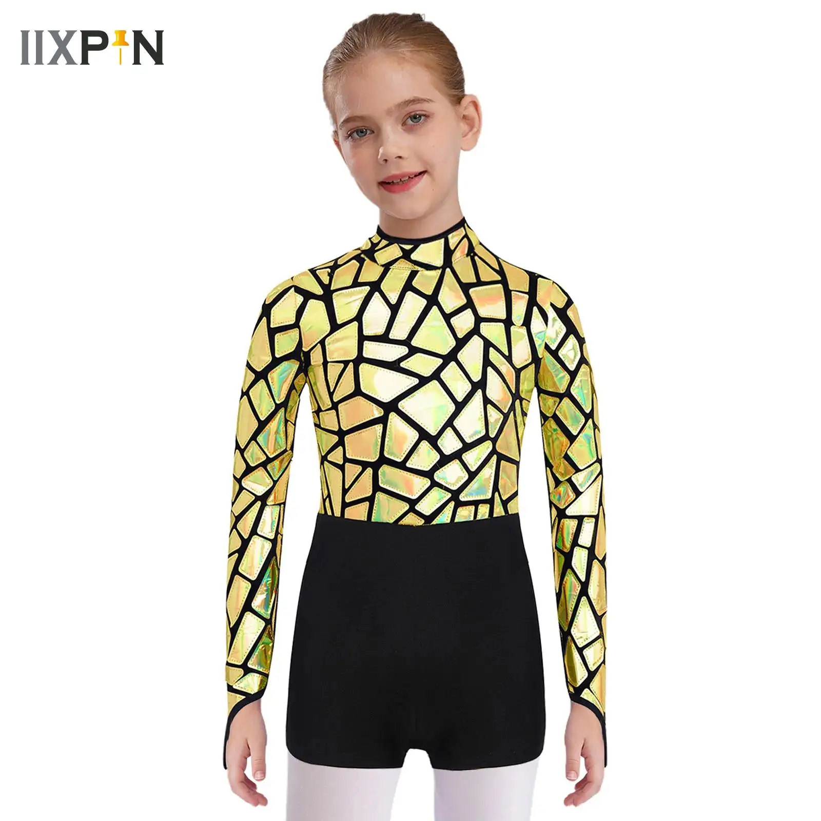 Kids Girls Metallic Colorful Ballet Dance Gymnastics Leotard Sequins Jazz Ballroom Bodysuit for Stage Performance Competition
Kids Girls Metallic Colorful Ballet Dance Gymnastics Leotard Sequins Jazz Ballroom Bodysuit for Stage Performance Competition
