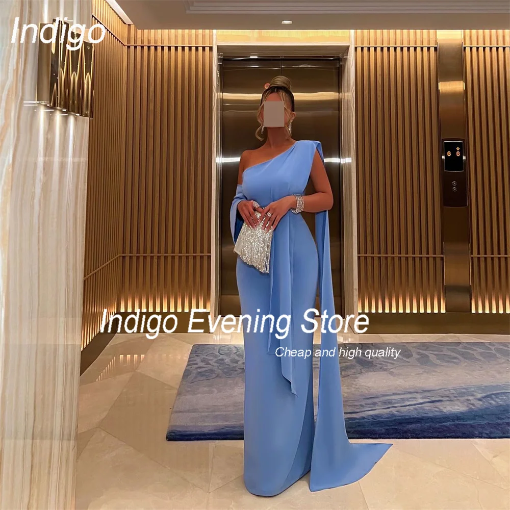 Indigo Classic Blue Mermaid Evening Dress One-Shoulder Long Sleeve Off The Shoulder Formal Prom Gown فساتين السهرة Customized
Indigo Classic Blue Mermaid Evening Dress One-Shoulder Long Sleeve Off The Shoulder Formal Prom Gown فساتين السهرة Customized