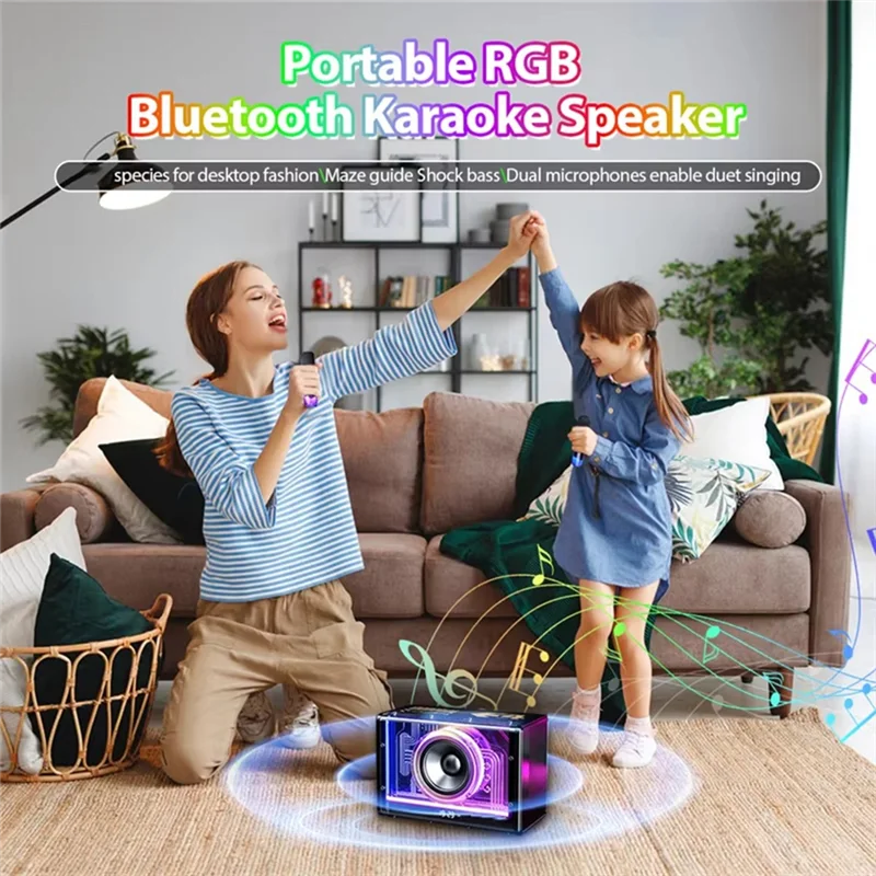 A99G-Speaker Karaoke Machine Two Wireless Microphones Portable Adults Kids LED Lights
A99G-Speaker Karaoke Machine Two Wireless Microphones Portable Adults Kids LED Lights