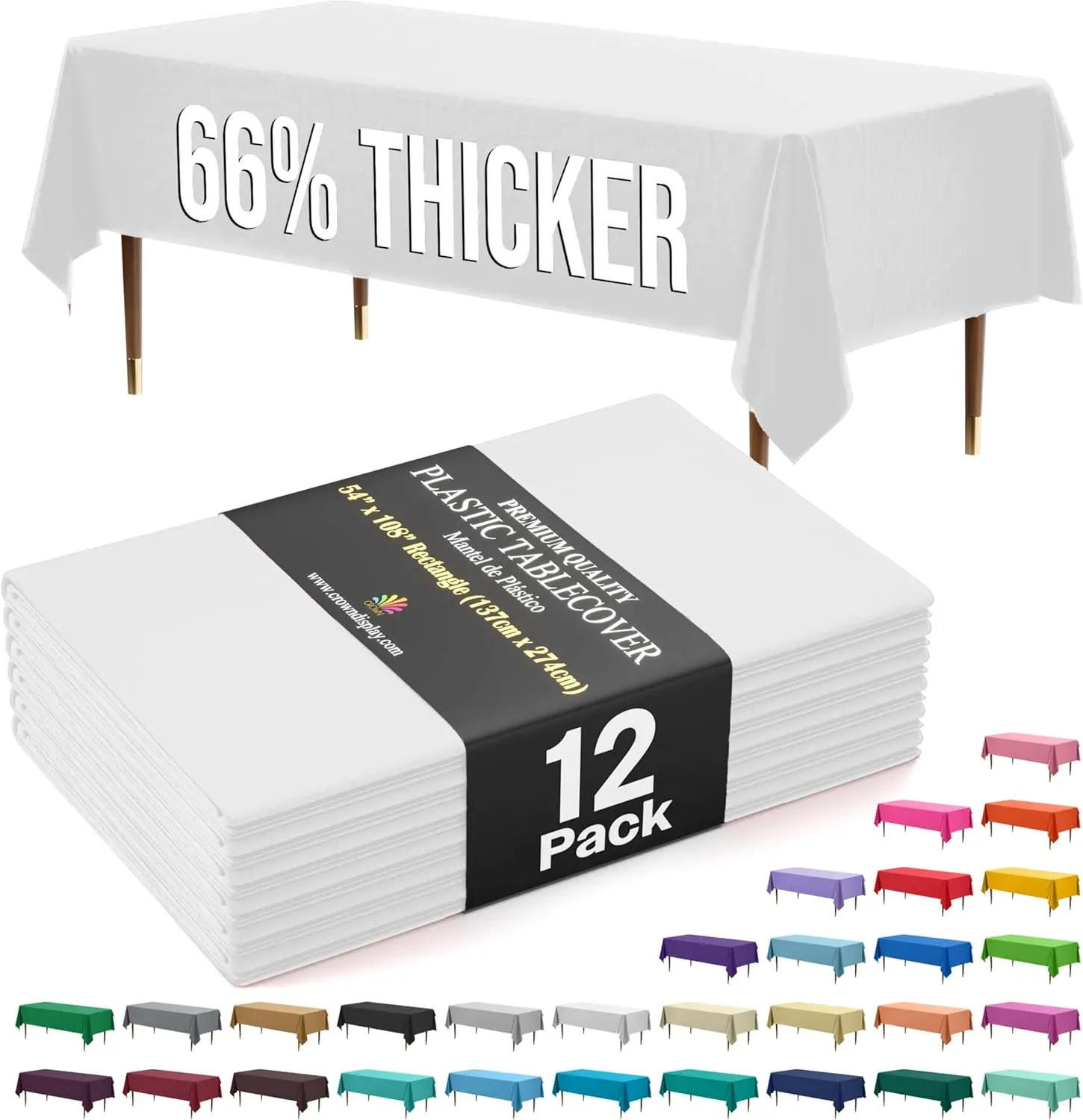 66% Thicker Premium Plastic Table Cloth Rectangle Table Cover 0.5 Mil 12 Pack White Table Cloth 54 Inch x 108 Inch Dispo
66% Thicker Premium Plastic Table Cloth Rectangle Table Cover 0.5 Mil 12 Pack White Table Cloth 54 Inch x 108 Inch Dispo