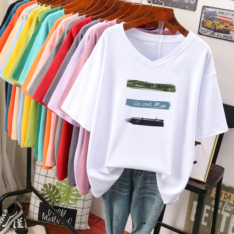 100% Cotton Plus Size T Shirt L-6XL Tshirt Short Sleeve Women Summer Print Big Size Casual V Neck Oversized T Shirts
100% Cotton Plus Size T Shirt L-6XL Tshirt Short Sleeve Women Summer Print Big Size Casual V Neck Oversized T Shirts