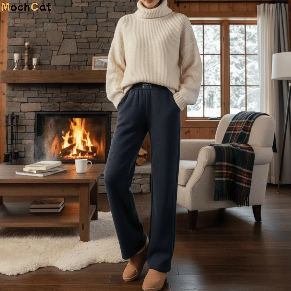 High Waist Wide Leg Pants Thickened Fleece Sheepskin Lined Fleece Lined Pants Elastic Waist Loose Fit Straight Pants
High Waist Wide Leg Pants Thickened Fleece Sheepskin Lined Fleece Lined Pants Elastic Waist Loose Fit Straight Pants