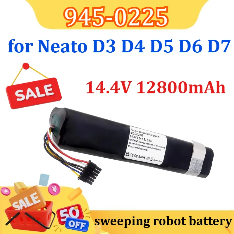 14.4V 12800mAh Rechargeable Battery for Neato 945-0225, Botvac Connected, Botvac Connected D3, D4, D5, D6, D7
14.4V 12800mAh Rechargeable Battery for Neato 945-0225, Botvac Connected, Botvac Connected D3, D4, D5, D6, D7