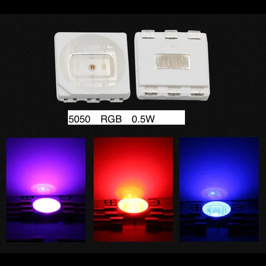 1000Pcs SMD 5050 RGB 0.5W 1.5W 3W 9W LED Diode Chip Copper Bracket Gold Wire Light Beads Emitting
1000Pcs SMD 5050 RGB 0.5W 1.5W 3W 9W LED Diode Chip Copper Bracket Gold Wire Light Beads Emitting