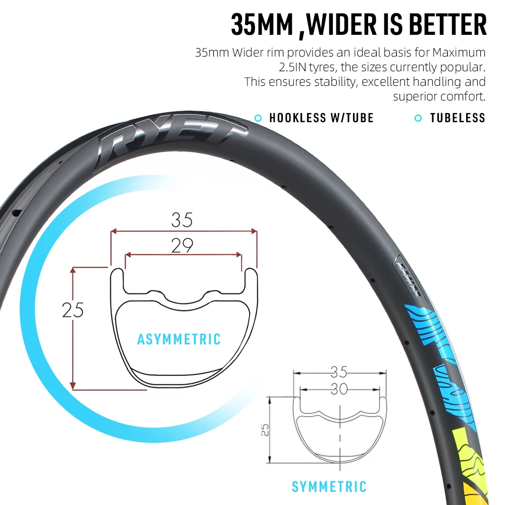 Карбоновый обод RYET T1000 29er MTB 35 мм 28H, сверхлегкий, высокопрочный, для колесной пары горного велосипеда XC
Карбоновый обод RYET T1000 29er MTB 35 мм 28H, сверхлегкий, высокопрочный, для колесной пары горного велосипеда XC