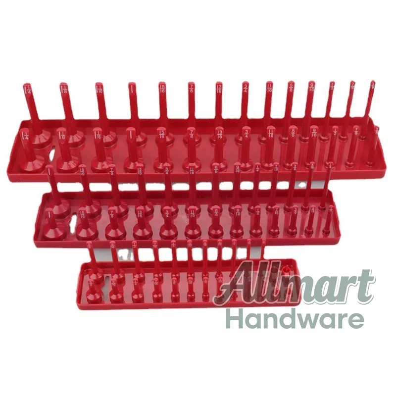 Metric/SAE Plastic Socket Holder Multi-Function High Rod Long Rod Socket Bracket Tool Organizer Storage Rack Set