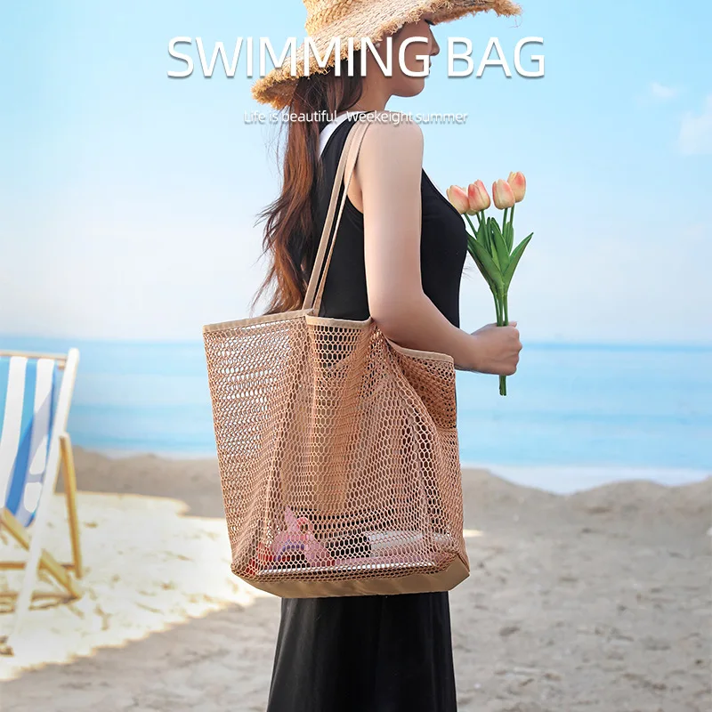 Women's Large Capacity Beach Tote Bag - Durable Polyester Woven Shoulder Bag with Open Top for Travel, Shopping
Women's Large Capacity Beach Tote Bag - Durable Polyester Woven Shoulder Bag with Open Top for Travel, Shopping
